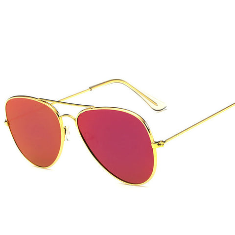 Flat Pannel Women Sunglasses Brand Vintage Mirror Lens Sun glasses Pilot Men Sunglasses Metal Frame UV400