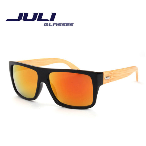 Men's Sunglasses Aritificial Wood Grain Temple Style Unisex Bamboo Sun Glasses Vintage 1033B