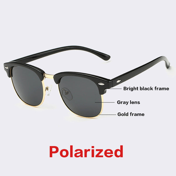 AOFLY CLASSIC Half Metal Sunglasses Men Women Brand Glasses G15 Coating Mirror Sun Glasses PS1580