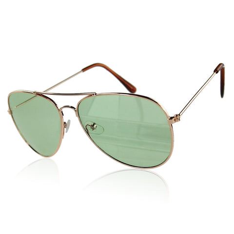 Retro sunglasses Radiation protection UV400 Men Women Sunglasses Reflective Lens Gold Silver Frame
