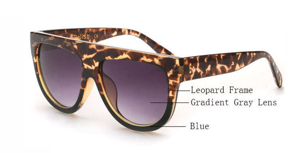 BOUTIQUE Woman Flat Top Mirror Sun Glasses Cat Eye Sunglasses French brand