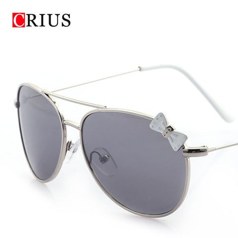 Kids children's sunglasses sun glasse frame retro Vintage Metal bow Color mirror lens
