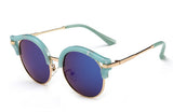 Brand sunglasses polarized semi-rimless round children sunglasses for with uv protection pink blue
