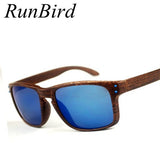RunBird Brand Wood Sunglasses Brand Wooden Glasses Women Outdoor Goggles Sport Sun Glasses men R048