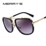 MERRY'S Men Sunglasses Classic Women Brand Metal Square Sun glasses UV400