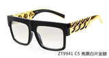 GOOD WIN Kim Kardashian Beyonce Celebrities Style Flat Top oculo retro Sunglasses Men Women Glasses Gold Chain Twisted Riskier